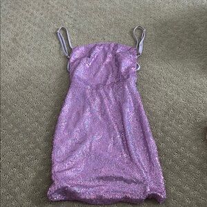 Sparkling Purple Homecoming Sequin Dress